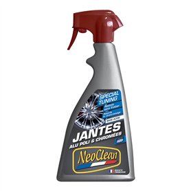 NeoClean Nettoyant Jantes Alu Poli & Chromées - Spécial Tuning - Formule à Base Acide - Pulvérisateur 500 ML - Nettoie sans Frot