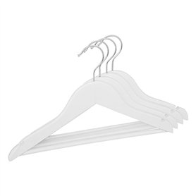 Atmosphera - Lot de 4 cintres en Bois L32cm Blanc