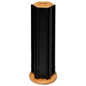 Five - Porte Capsules Expresso Rotatif en Bambou et Métal Noir capacité 60 Capsules