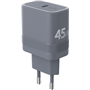 Chargeur USB C Cube 45W Power Delivery UltraGaN Gris + Garantie à vie Force Power