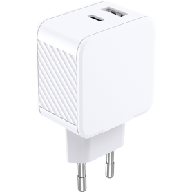 Chargeur USB A + USB C 65W Power Delivery GaN Blanc Bigben