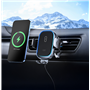 Chargeur sans fil voiture 15W Qi Support Ventilation Noir + Garantie à vie Force Power Lite