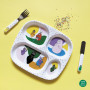 PLATEAU À 4 COMPARTIMENTS BARBAPAPA - Pour Enfant 6Mois+ - Mélamine - Sans BPA - 24 x 21- Lavable Au Lave-Vaisselle - MULTICOULE