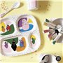 PLATEAU À 4 COMPARTIMENTS BARBAPAPA - Pour Enfant 6Mois+ - Mélamine - Sans BPA - 24 x 21- Lavable Au Lave-Vaisselle - MULTICOULE
