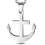 ZENSE - Collier homme croix ancre marine en acier inoxydable ZP0208 - Avec cordon 45 cm
