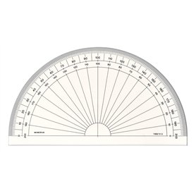 MINERVA Rapporteur 1/2 Circulaire en Grades 15cm Transparent