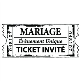 Aladine - Tampon Mariage - Support En bois - Réalisation Invitation et Faire Part de Mariage - Scrapbooking et Carterie Créative