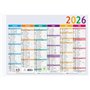 EXACOMPTA - 1 Calendrier Mural Annuelle Multicolor Double Face - Format 30 x 22 cm - Janvier 2026 à Décembre 2026
