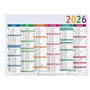 EXACOMPTA - 1 Calendrier Mural Annuelle Multicolor Double Face - Format 30 x 22 cm - Janvier 2026 à Décembre 2026