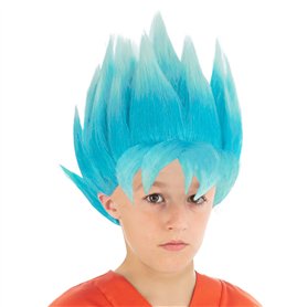 Chaks Perruque Bleue Goku Saiyan Super Dragon Ball Enfant - Bleu - Taille Unique