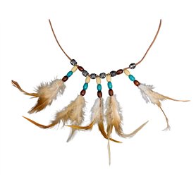 Chaks - Collier avec perles et plumes