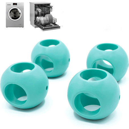 FISHTEC Lot de 4 Boules Magnétiques Anticalcaires - Lave Vaisselle et Lave Linge/Machine à Laver - Boules de Lavage