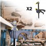 FISHTEC - Kit Complet de Serrage pour Travaux Bois - 16 Pièces : 14 Pinces de Serrage à Ressorts (3 Tailles) + 2 Serres-Joints à