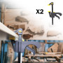 FISHTEC - Kit Complet de Serrage pour Travaux Bois - 16 Pièces : 14 Pinces de Serrage à Ressorts (3 Tailles) + 2 Serres-Joints à