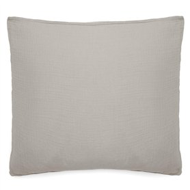 Linnea Taie d'oreiller 65x65 cm Mousseline de Coton Milos Beige Ficelle