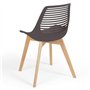 IDMarket - Lot de 6 chaises Bonnie Mix Color Blanc, Gris Clair, Gris foncé x2, Bleu Canard x2