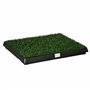 PawHut Litière Bacs à litières pour Chiens Gazon synthétique Toilettes Chien Portables à pelouse tiroir à déjection 63L x 51l x