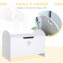 HOMCOM Coffre malle de rangement coffre à jouets dim. 62L x 40l x 46H cm MDF blanc