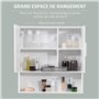 kleankin Armoire Murale Miroir de Salle de Bain avec Portes et étagère réglable - dim. 54L x 15,2l x 55,3H cm Blanc
