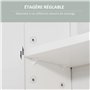 kleankin Armoire Murale Miroir de Salle de Bain avec Portes et étagère réglable - dim. 54L x 15,2l x 55,3H cm Blanc