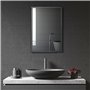 kleankin Miroir de Salle de Bain Porte en Alu + Cadre en Acier Inoxydable Murale Armoire à Glace avec 1 Porte Miroir et 2 étagèr