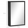 kleankin Miroir de Salle de Bain Porte en Alu + Cadre en Acier Inoxydable Murale Armoire à Glace avec 1 Porte Miroir et 2 étagèr