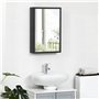 kleankin Miroir de Salle de Bain Porte en Alu + Cadre en Acier Inoxydable Murale Armoire à Glace avec 1 Porte Miroir et 2 étagèr