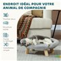 PawHut Canapé pour Chien lit pour Chien Chat Animal Domestique Amovible Lavable revêtement en Peluche Pieds en Bois de pin Solid