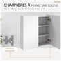 kleankin Armoire Murale de Salle de Bain, Placard de Rangement, 3 Niveaux, étagère réglable, 2 Portes et miroirs, Armoire Suspen