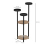 Outsunny Étagère à plantes en bois piédestal étagères rondes à fleurs support de pots de fleurs 5 niveaux pour extérieur intérie
