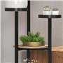 Outsunny Étagère à plantes en bois piédestal étagères rondes à fleurs support de pots de fleurs 5 niveaux pour extérieur intérie