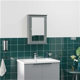kleankin Armoire Murale de Salle de Bain avec Miroir - Armoire à Glace - Placard de Rangement Toilettes - 1 Porte
