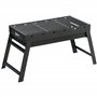 Outsunny Barbecue au charbon de bois portable pliable BBQ grill sur pieds avec bassin à charbon extractible 74L x 30l x 37H cm