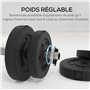 HOMCOM Ensemble d'haltères courtes total 25 kg - dumbbell paires - poids réglable - barres incluses - entraînement musculaire & 