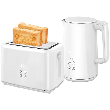 HOMCOM Ensemble bouilloire et grille-pain 2200 W
