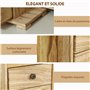 HOMCOM Boîte à bijoux femme à 4 niveaux, coffre à bijoux en bois avec ailes, miroir et 2 tiroirs pour bagues, boucles d'oreilles