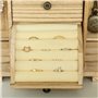 HOMCOM Boîte à bijoux femme à 4 niveaux, coffre à bijoux en bois avec ailes, miroir et 2 tiroirs pour bagues, boucles d'oreilles