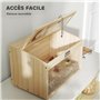 PawHut Cage à Hamster en Bois, Cage à Souris avec Couvercle ouvrable, fenêtre en Acrylique et Trous de Ventilation pour Hamsters