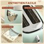 HOMCOM Ensemble bouilloire et grille-pain en inox 2200 W et 1,7 L, grille-pain 2 tranches, 7 niveaux de brunissage, chauffage ra