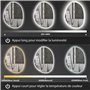 HOMCOM Miroir Salle de Bain 70 x 50 cm, Miroir Mural asymétrique, Miroir Salle de Bain avec éclairage LED - Interrupteur Tactile