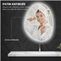 HOMCOM Miroir Salle de Bain 70 x 50 cm, Miroir Mural asymétrique, Miroir Salle de Bain avec éclairage LED - Interrupteur Tactile