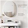 HOMCOM Miroir Salle de Bain 70 x 50 cm, Miroir Mural asymétrique, Miroir Salle de Bain avec éclairage LED - Interrupteur Tactile