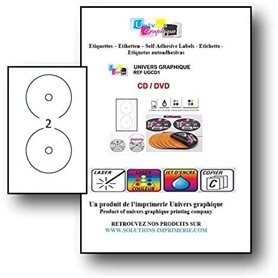 40 Étiquettes Autocollantes pour CD Maxi couvrantes - Impression Jet d'Encre VERSO OPAQUE- livré avec curseur de placement – feu