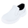 Chaussure de Cuisine Blanche Forme Mocassin Idéale Chaussure Industrie Agro Alimentaire avec Protection ISO20346 Forme Mocassin