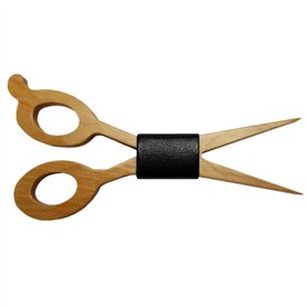 BOBIJOO Jewelry - Noeud Papillon Bois Erable Ciseaux Coiffeur Tendance Ecolo Cuir Noir Fait Main