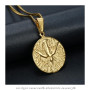 BOBIJOO Jewelry - Pendentif Collier Médaille Veni Sancte Spiritus Saint Esprit Acier Doré Or Plaqué Chaîne
