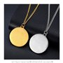 BOBIJOO Jewelry - Pendentif Collier Médaille Veni Sancte Spiritus Saint Esprit Acier Doré Or Plaqué Chaîne