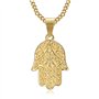 BOBIJOO Jewelry - Pendentif Main de Fatma Marie Fatima Collier Protection Acier Inoxydable Or Doré Plaqué Chaîne