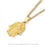 BOBIJOO Jewelry - Pendentif Main de Fatma Marie Fatima Collier Protection Acier Inoxydable Or Doré Plaqué Chaîne