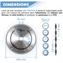 DIAMWOOD - Lame de Scie Circulaire Bois Alu HM Finition Scie à Onglet | Découpe Parfaite | Diamètre 254 mm | 72 Dents Trapézoïda